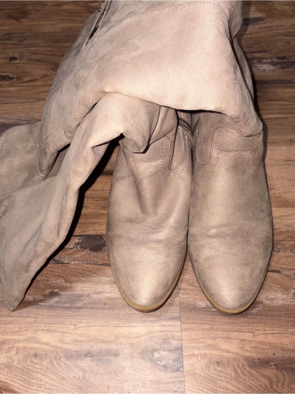 Maurices Taupe Suede Over-The-Knee Boots